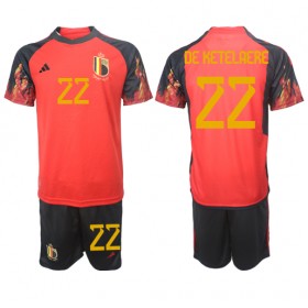 Belgien Charles De Ketelaere #22 Hemmakläder Barn VM 2022 Kortärmad (+ Korta byxor)